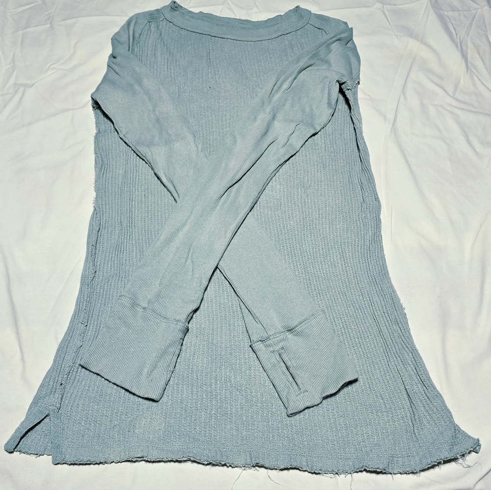 We The Free FP Honey B Crew Neck Textured Knit Top in Iceburg Lettuce